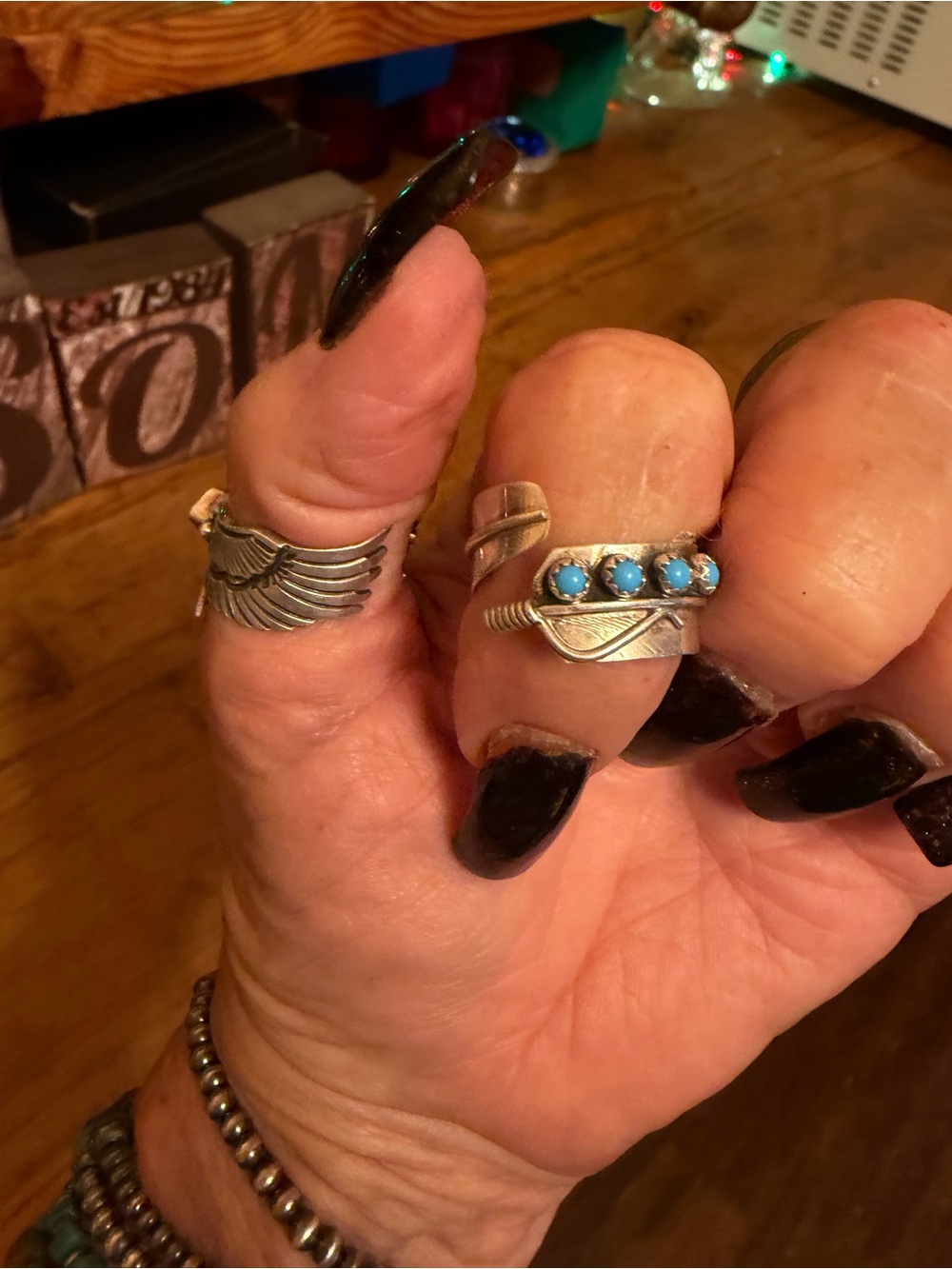 Sterling Silver kingman turquoise adj beautiful handmade